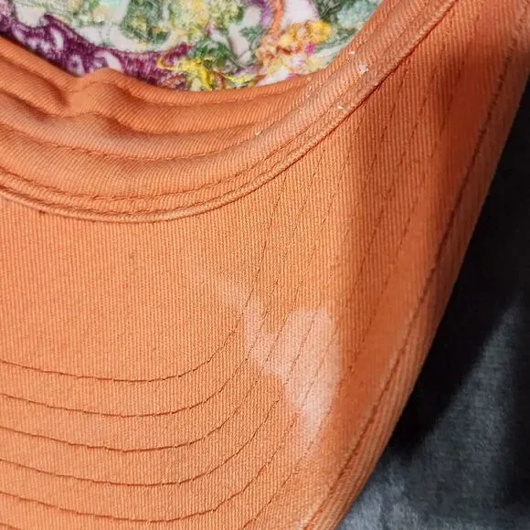 Lucky Brand 69 Orange Baseball Cap Hat Adj. Size Cotton Fairy Gypsy Whimsical - Picture 9 of 12